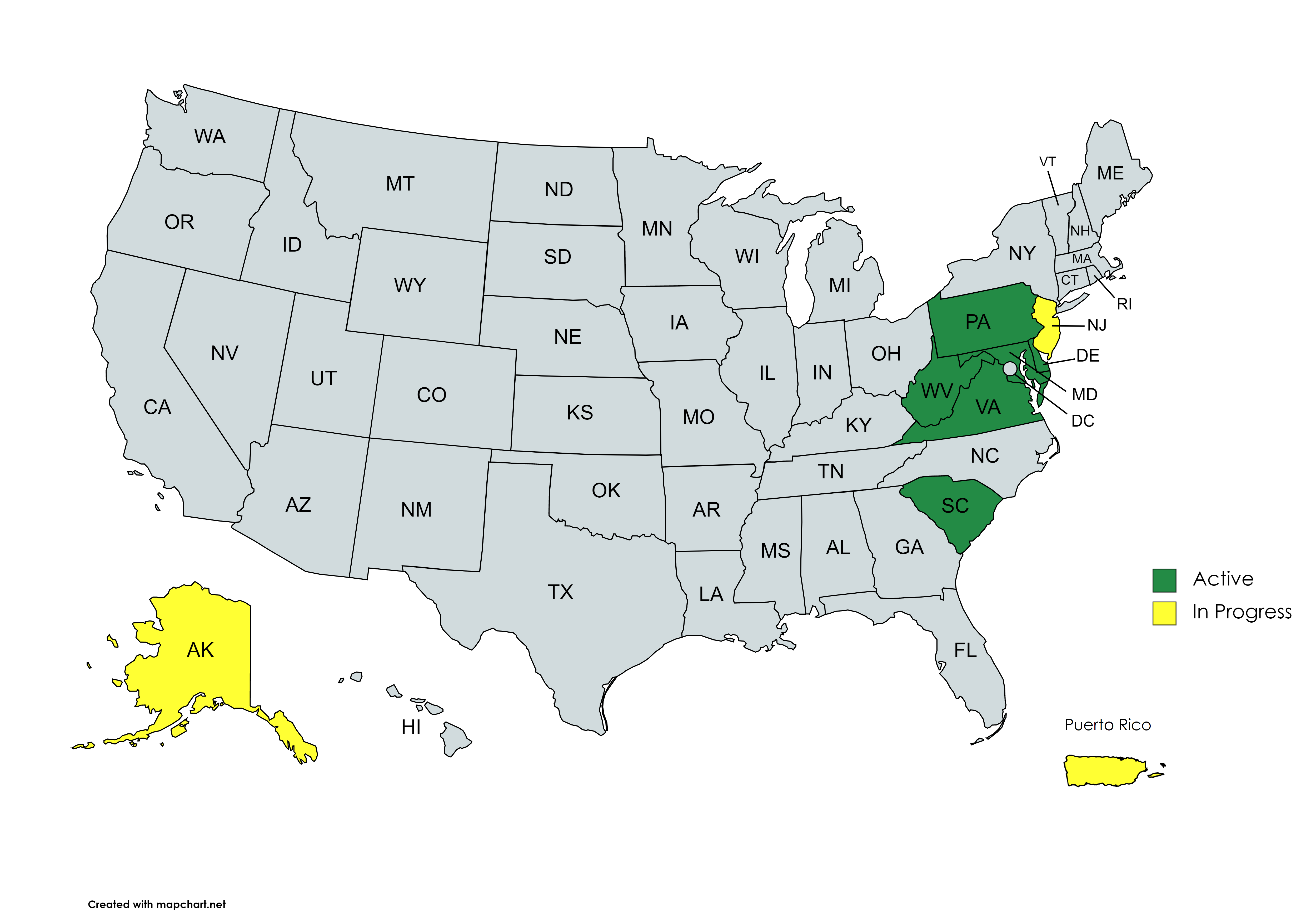 map of states on registry